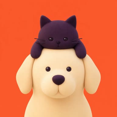 멍때리냥 마스코트 — 강아지와 고양이